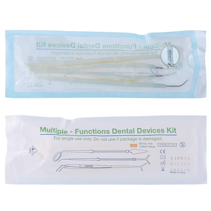 JMU 10 Pack Disposable Dental Examination Kit, 3Pcs Basic Instruments Set, Sterile Packaging, Dental Mirror Explorer Probe Plier, Oral Cleaning Dentist Tools (3pcs a Set, 10 Sets) - Image 5